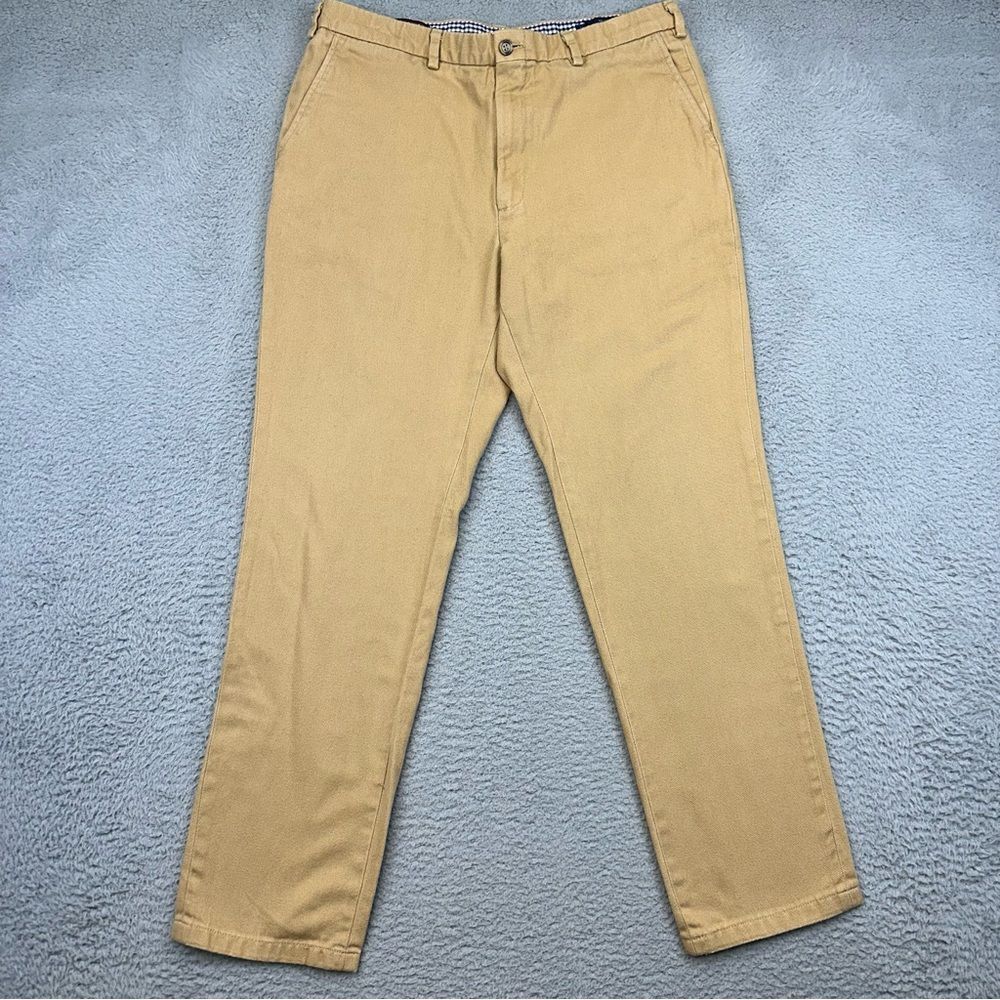 Collared‎ Greens Khaki Pants Mens 34 Beige Chino Straight Preppy Classic Cotton